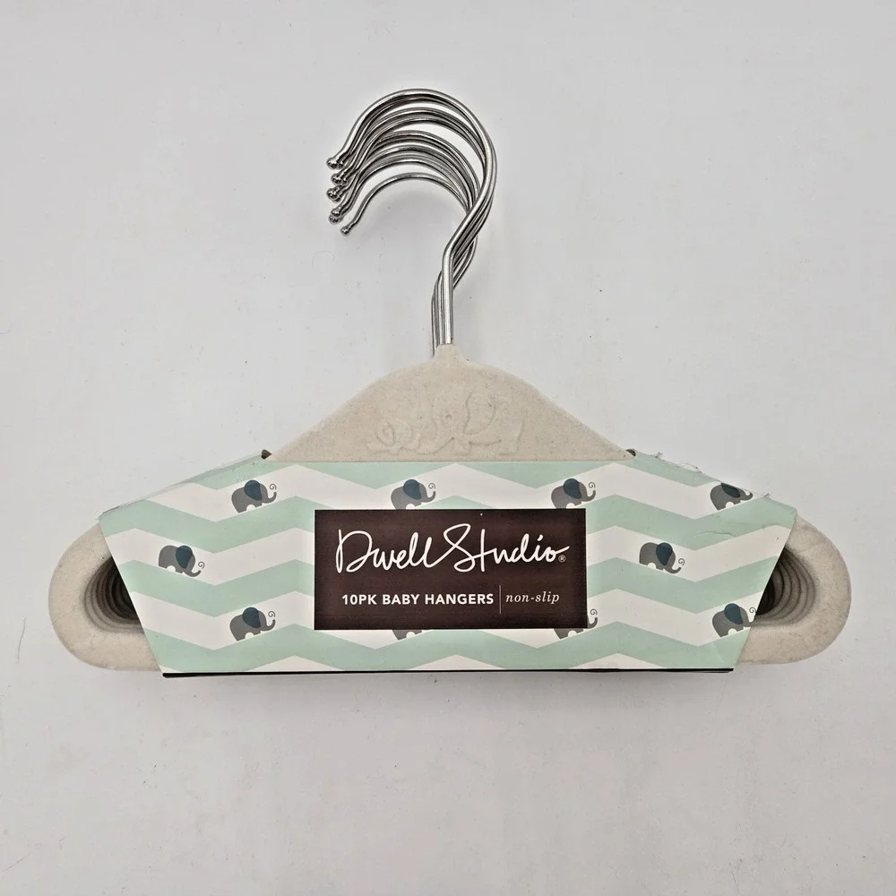 Dwell‎ Studios Baby Hanger 10 pk NON SLIP Beige, Off White Elephant